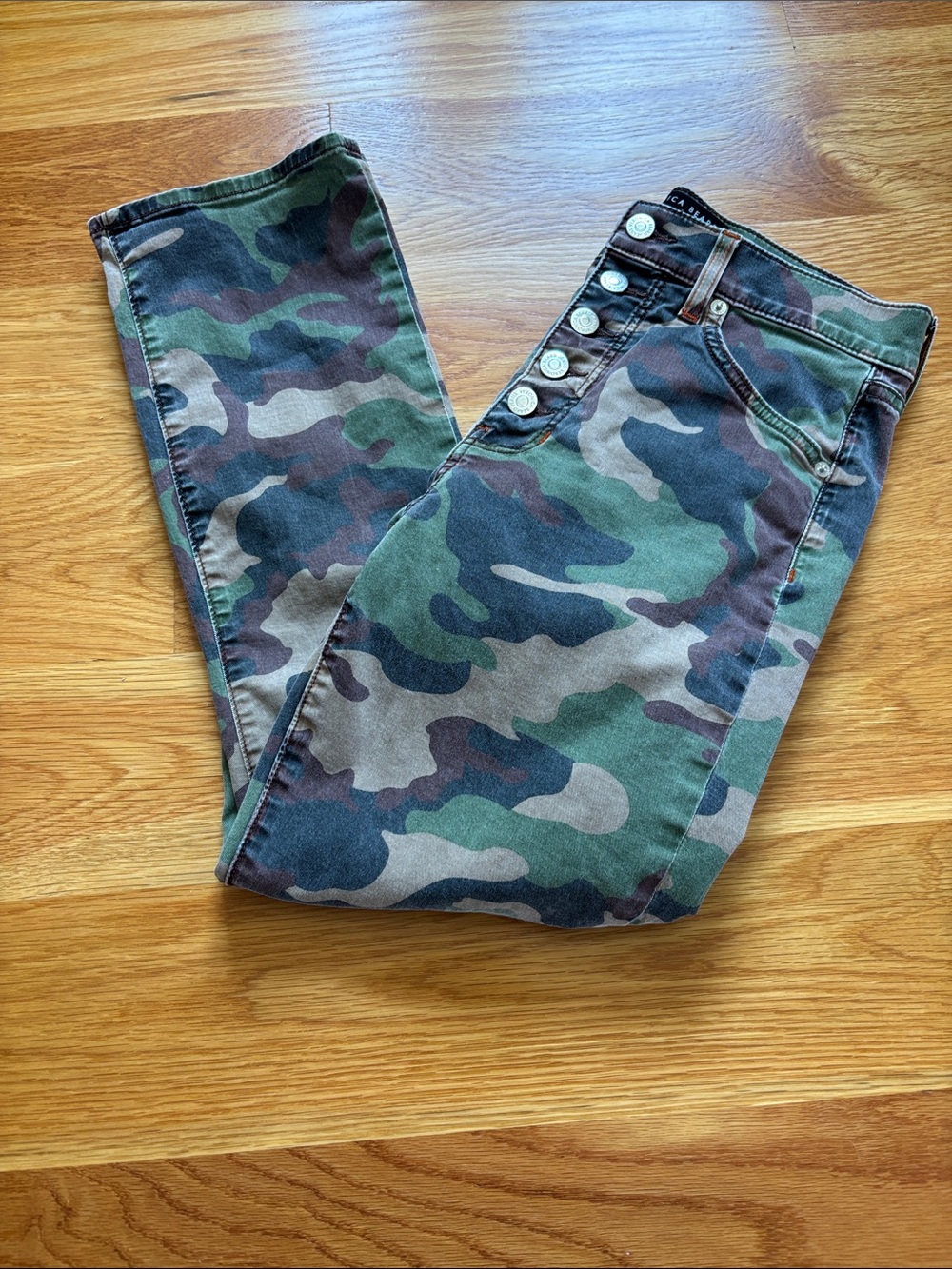 Veronica Beard High-Rise Camo Jeans - Green/Brown